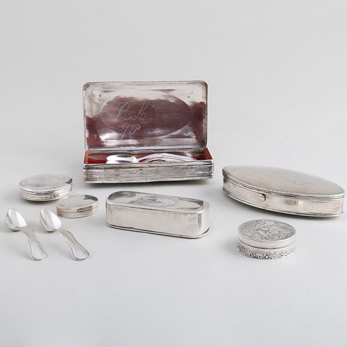 GROUP OF SILVER BOXESComprising: