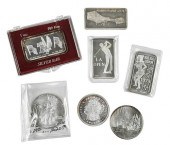 GROUP OF SILVER BULLION, BARS