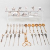 GROUP OF SILVER CHINOISERIE TA