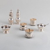 GROUP OF SILVER CONDIMENT WARE