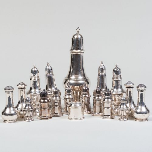GROUP OF SILVER CONDIMENT