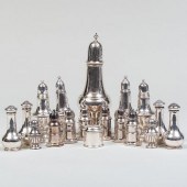 GROUP OF SILVER CONDIMENT WARE
