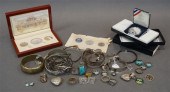 GROUP OF SILVER, COSTUME JEWEL