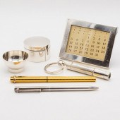 GROUP OF SILVER DESK ACCESSORI