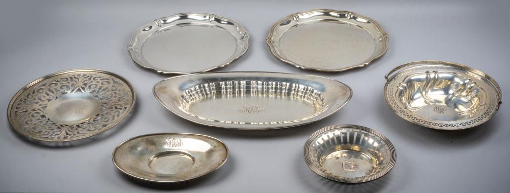 GROUP OF SILVER DISHES AND