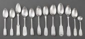 GROUP OF SILVER FIDDLE BACK TE