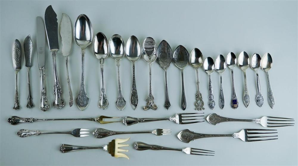 GROUP OF SILVER FLATWARE AND