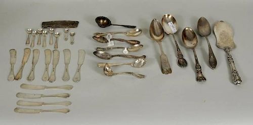 GROUP OF SILVER FLATWAREGroup of