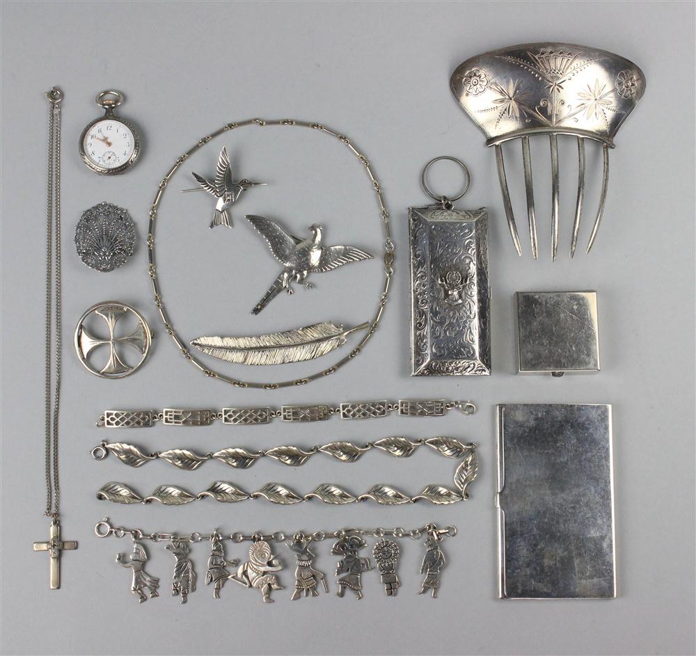 GROUP OF SILVER JEWELRY AND