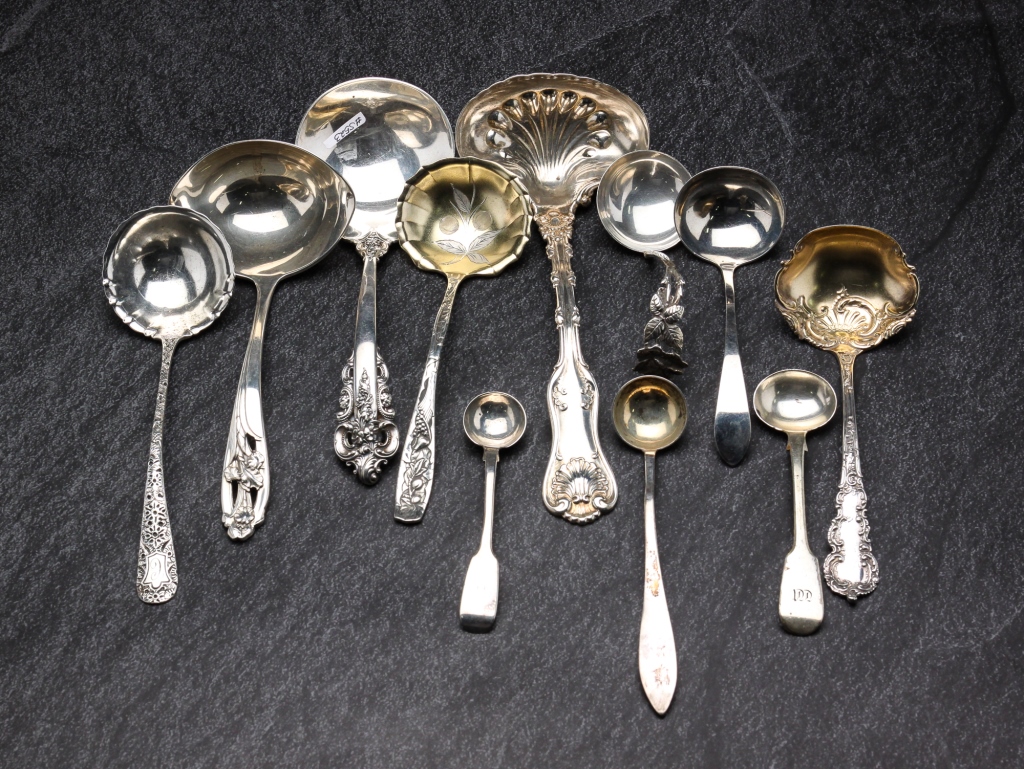 GROUP OF SILVER LADLES. American