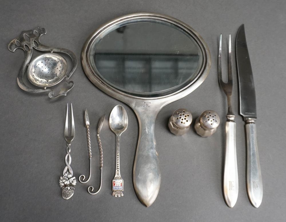 GROUP OF SILVER, MOUNTED, AND