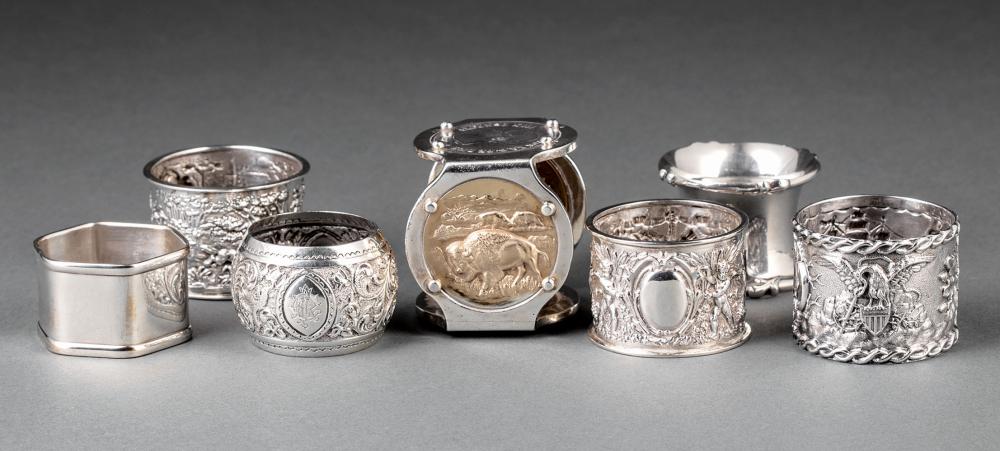 GROUP OF SILVER NAPKIN RINGSGroup