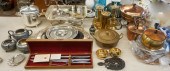 GROUP OF SILVER PLATE, COPPER