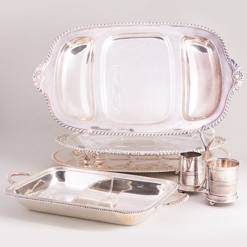 GROUP OF SILVER PLATE SERVING