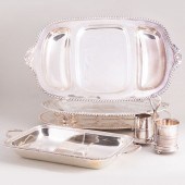 GROUP OF SILVER PLATE SERVING