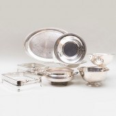 GROUP OF SILVER PLATE SERVING