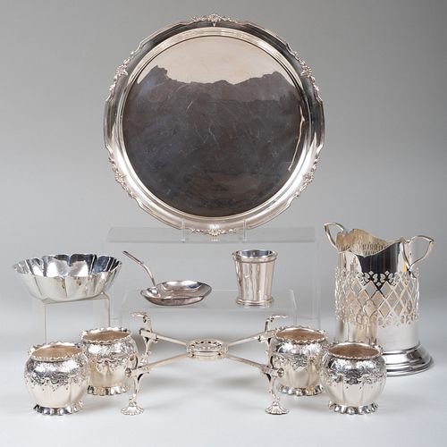 GROUP OF SILVER PLATE TABLE