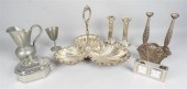 GROUP OF SILVER, PLATED AND PE