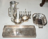GROUP OF SILVER PLATED HOLLOWW
