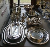 GROUP OF SILVER-PLATED PEWTER