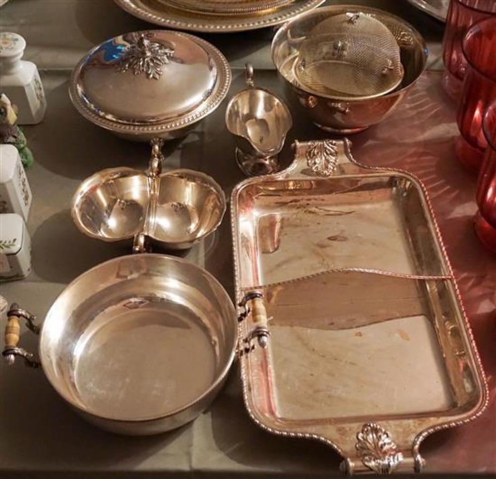 GROUP OF SILVER-PLATED TABLE