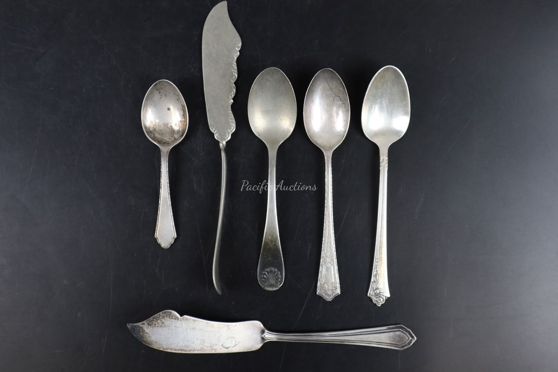 GROUP OF SILVER SPOONS AND