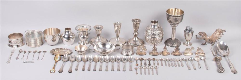 GROUP OF SILVER TABLE ITEMSGROUP OF