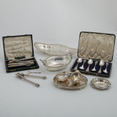 GROUP OF SILVER TABLEWARE<br>C