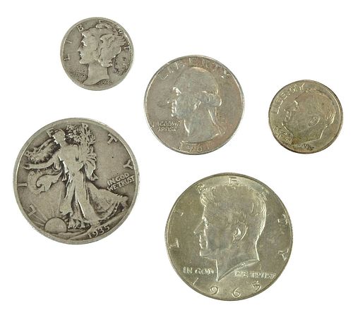 GROUP OF SILVER U.S. COINAGE40%
