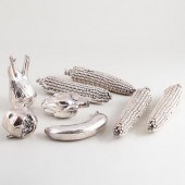 GROUP OF SILVERED METAL MODELS