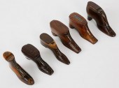 GROUP OF SIX 19TH C. CARVED AN