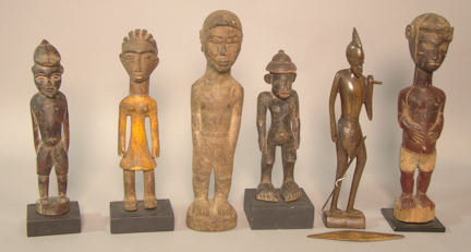 GROUP OF SIX AFRICAN CARVED WOOD
