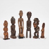 Group of Six African Carved Wo