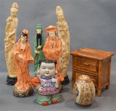 GROUP OF SIX ASIAN CERAMIC FIG