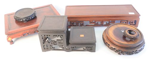 GROUP OF SIX ASIAN/CHINESE CARVED