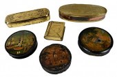 GROUP OF SIX BRASS AND PAPER M