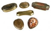 GROUP OF SIX BRASS TOBACCO BOX