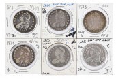 GROUP OF SIX CAPPED BUST HALF