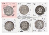 GROUP OF SIX CAPPED BUST HALF