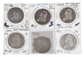 GROUP OF SIX CAPPED BUST HALF