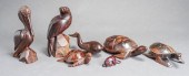 GROUP OF SIX CARVED WOOD FIGUR