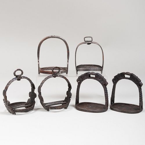 GROUP OF SIX CAST METAL