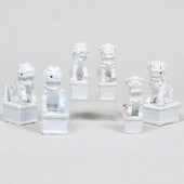 GROUP OF SIX CHINESE WHITE GLA