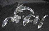 Group of Six Crystal Items,  t
