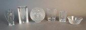 GROUP OF SIX CRYSTAL TABLE ART