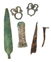 GROUP OF SIX EGYPTIAN BRONZE A
