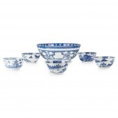 GROUP OF SIX EXPORT BLUE AND W