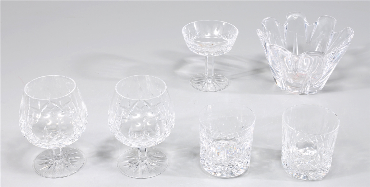 Group of six fine crystal