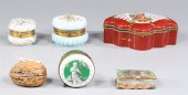 Group of six fine porcelain tr