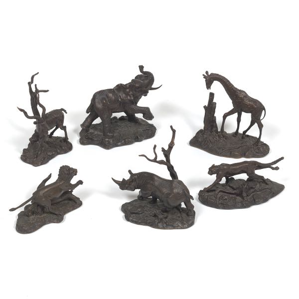 GROUP OF SIX FRANKLIN MINT BRONZE